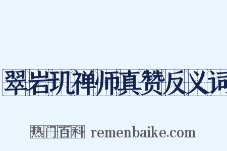 翠岩玑禅师真赞反义词是什么意思的图片